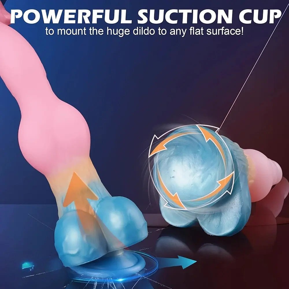 Pink and blue silicone animal knot dildo, photo 6