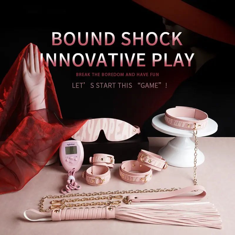 Pink bondage set with pulse massager, photo 4