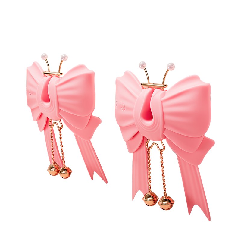 Pink bowknot vibrating nipple clamps, photo 2