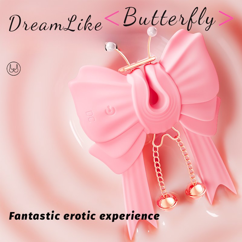 Pink bowknot vibrating nipple clamps, photo 5