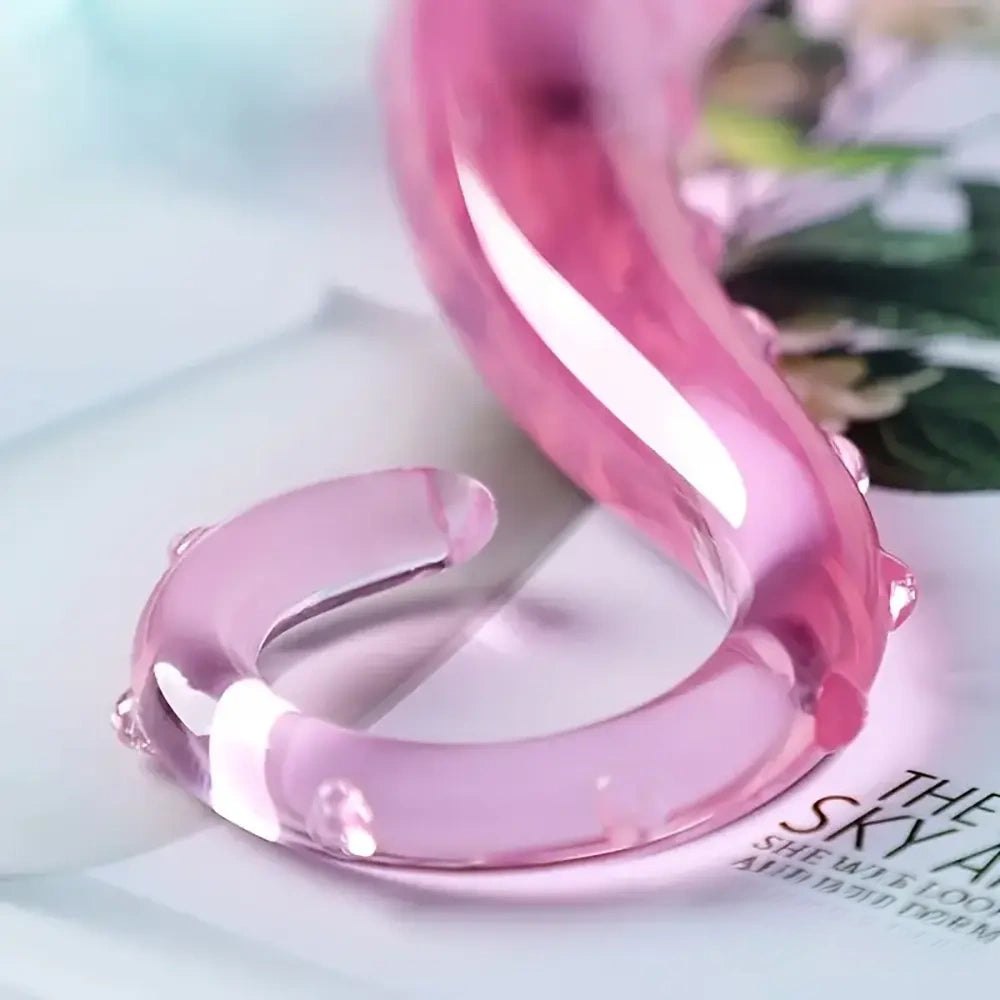 Pink crystal glass dildo, photo 2