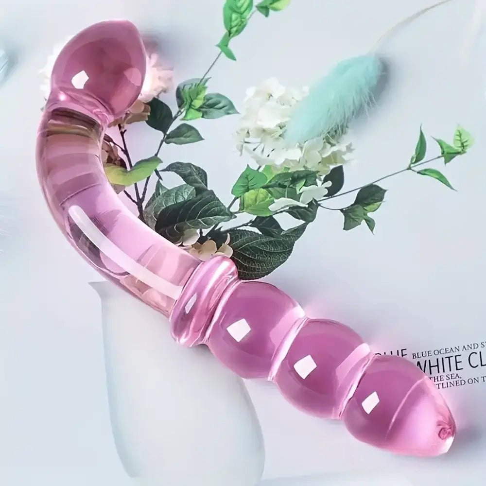 Pink crystal glass dildo, photo 4