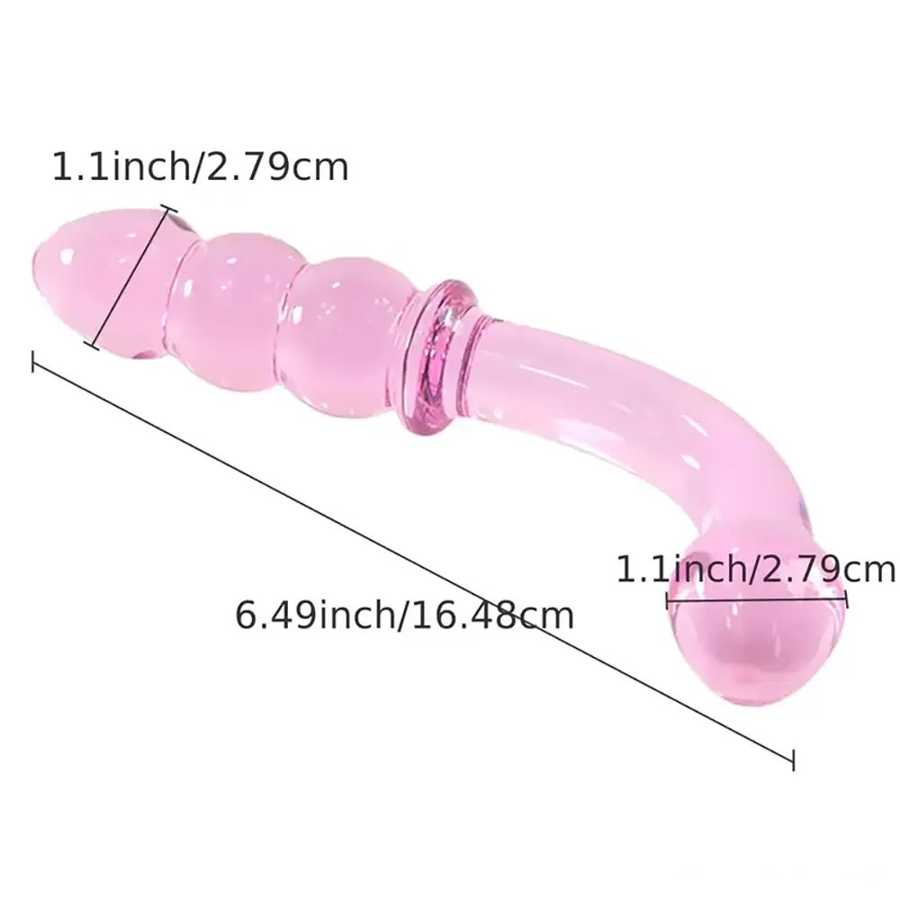 Pink crystal glass dildo, photo 5