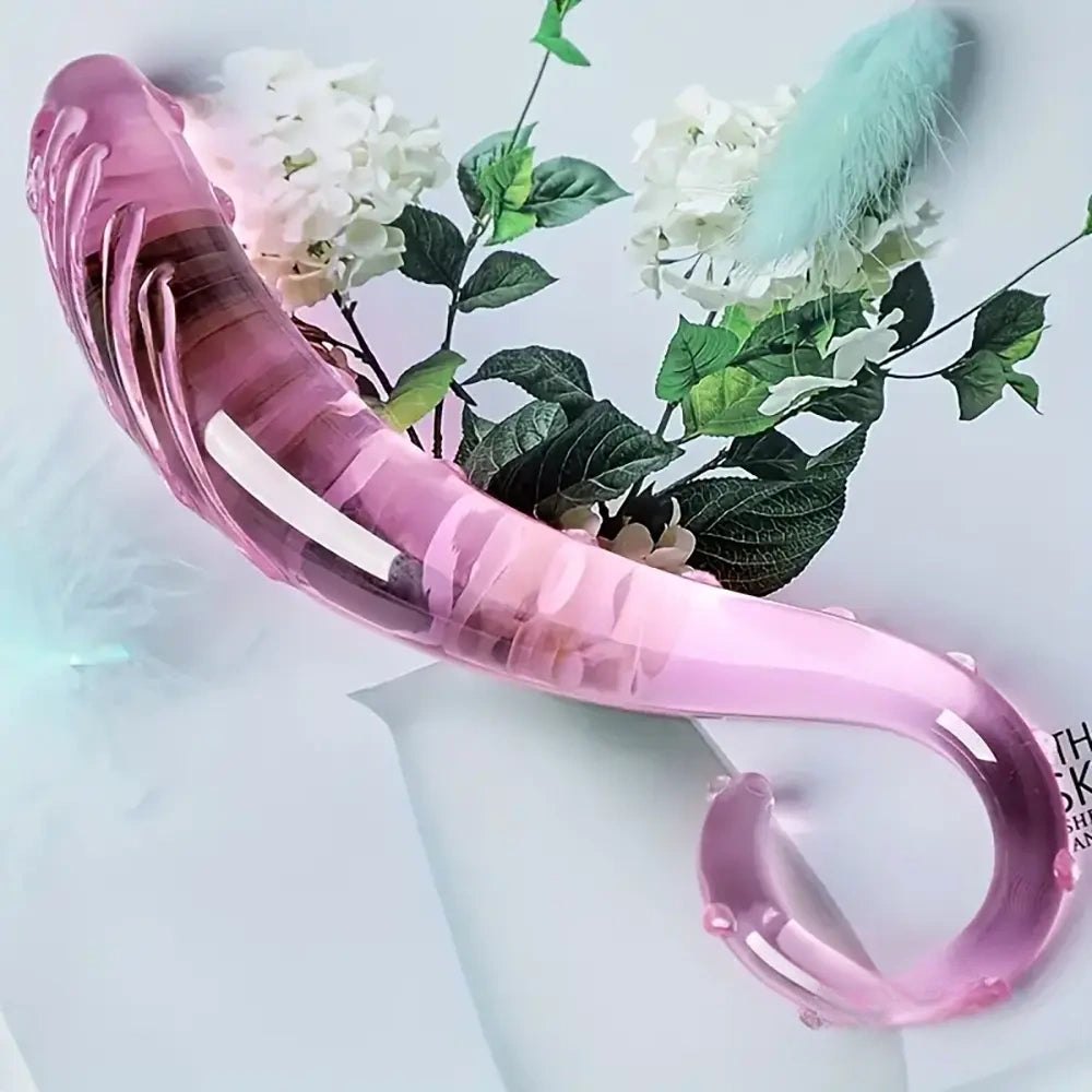 Pink crystal glass dildo, photo 6