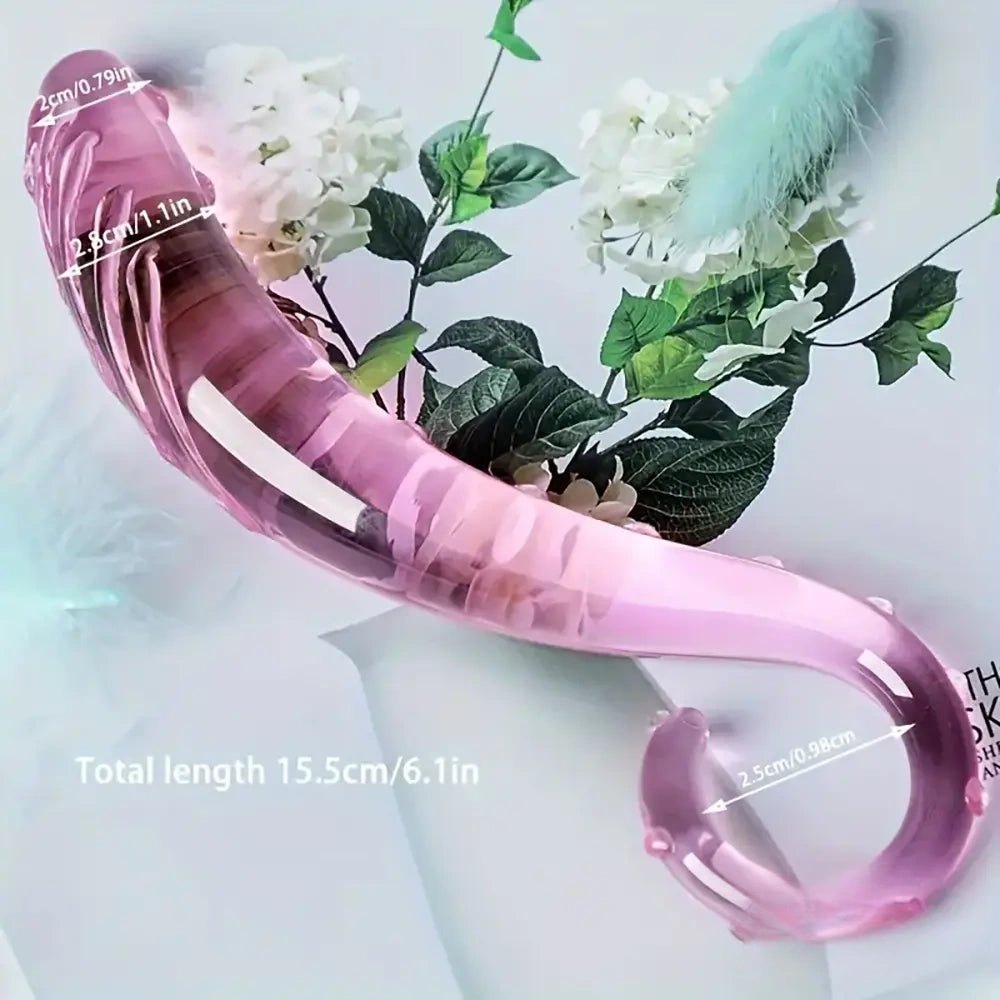 Pink crystal glass dildo, photo 7
