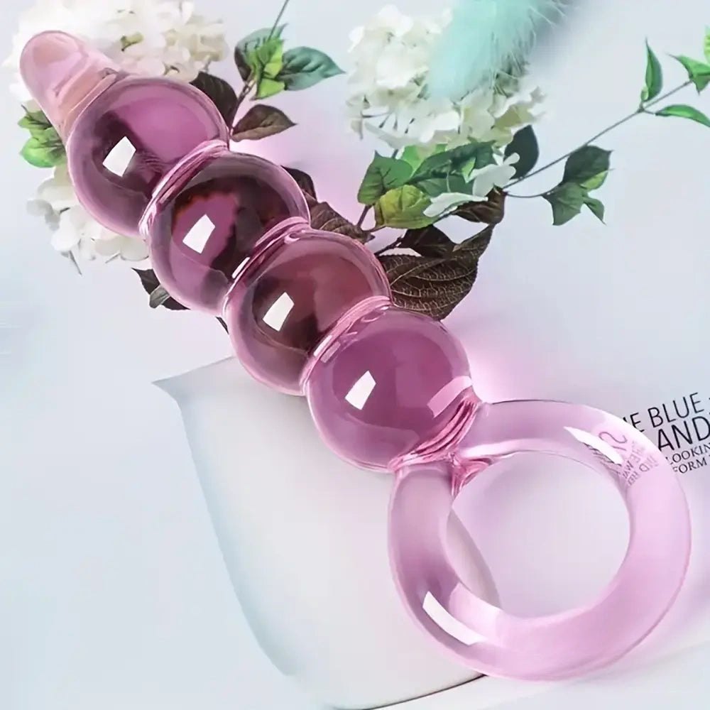 Pink crystal glass dildo, photo 8