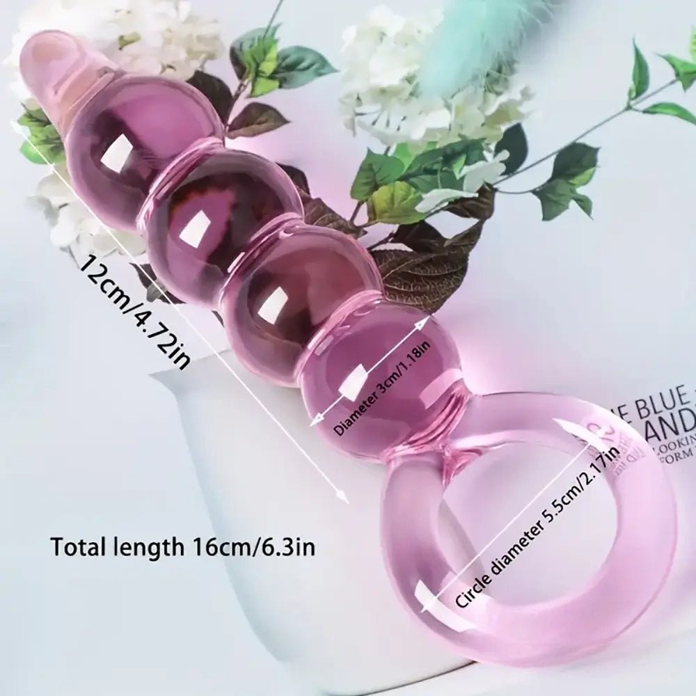 Pink crystal glass dildo, photo 9