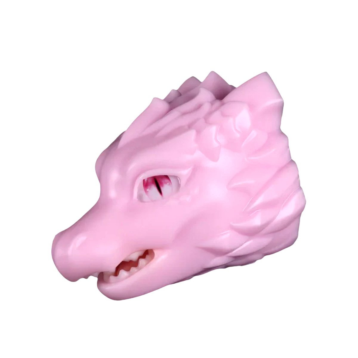 Pink dino-style dragon head oral stroker, photo 1