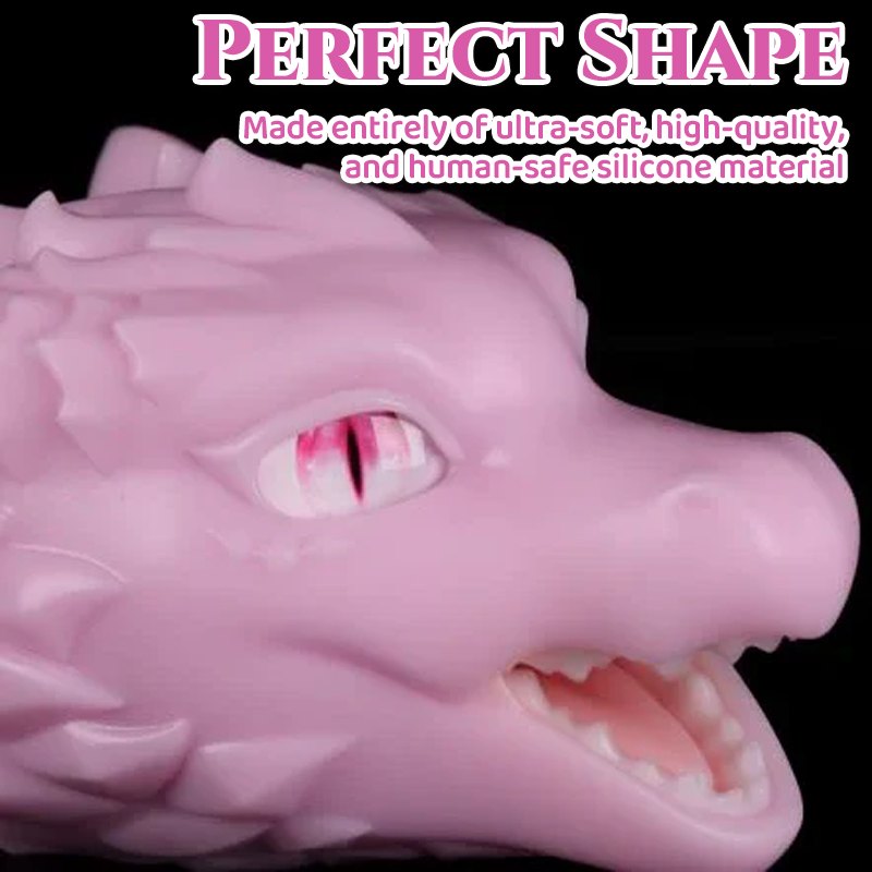 Pink dino-style dragon head oral stroker, photo 3