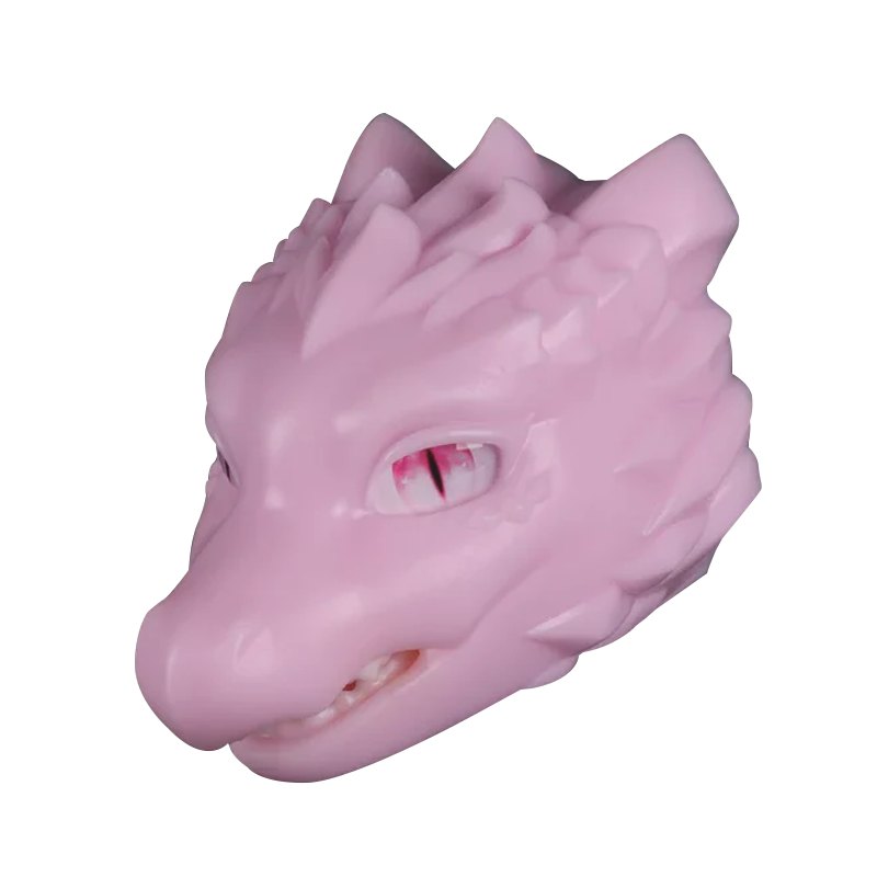 Pink dino-style dragon head oral stroker, photo 5