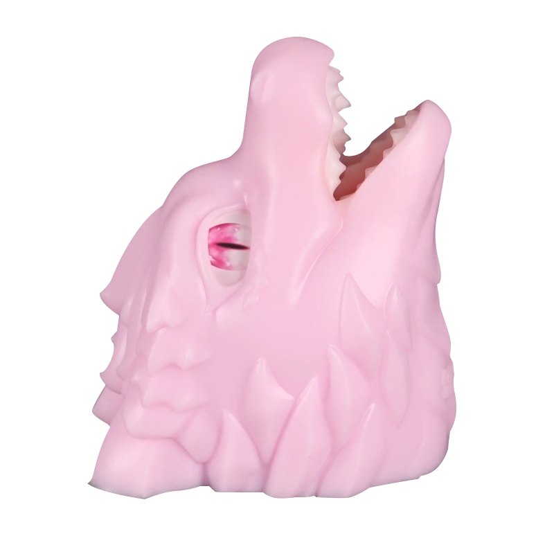Pink dino-style dragon head oral stroker, photo 6