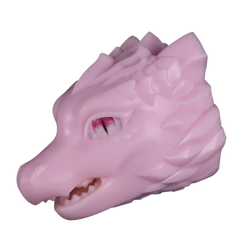 Pink dino-style dragon head oral stroker, photo 7