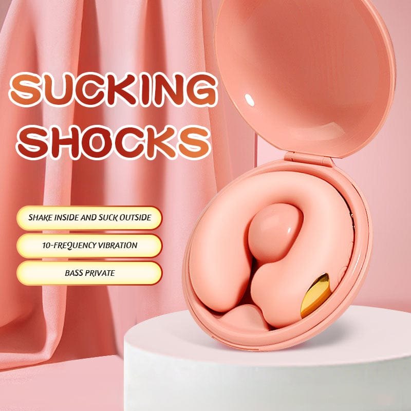 Pink egg-shaped sucking vibrator with storage case, photo 2