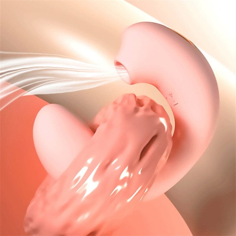 Pink egg-shaped sucking vibrator with storage case, photo 6