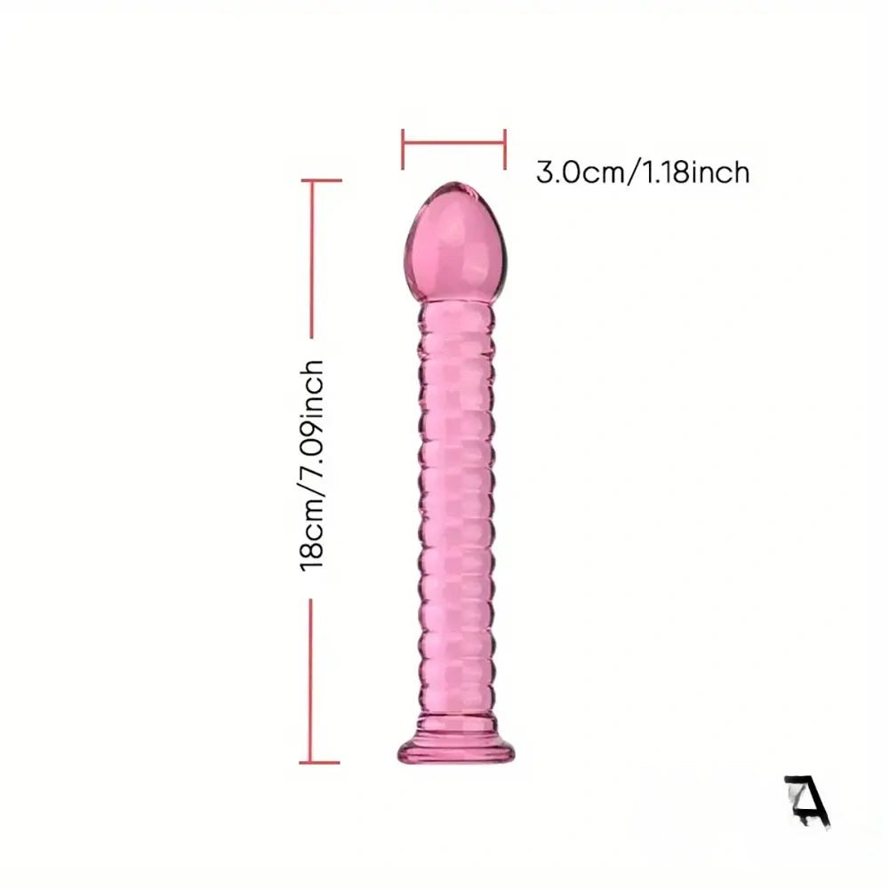 Pink glass crystal dildo, photo 10
