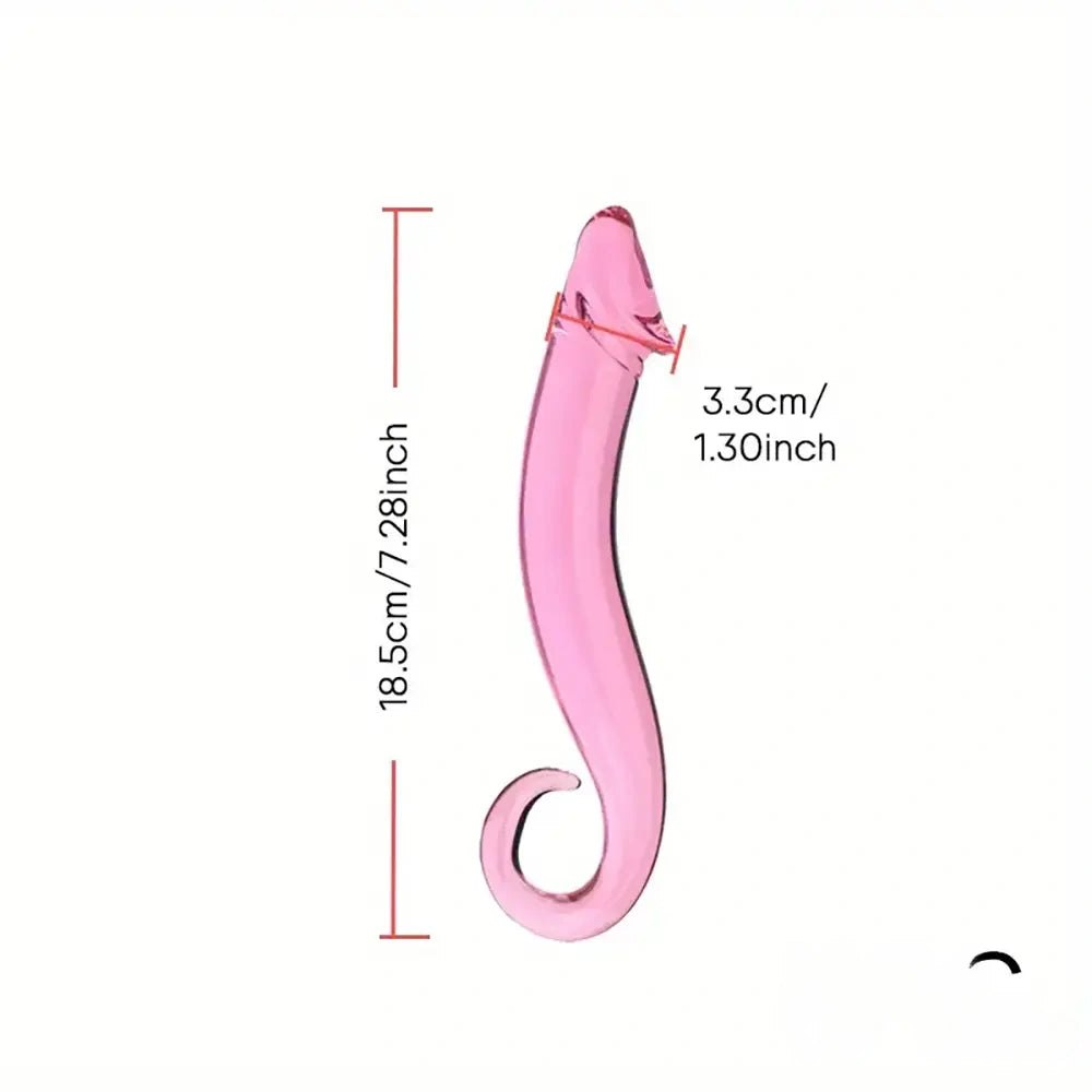Pink glass crystal dildo, photo 11