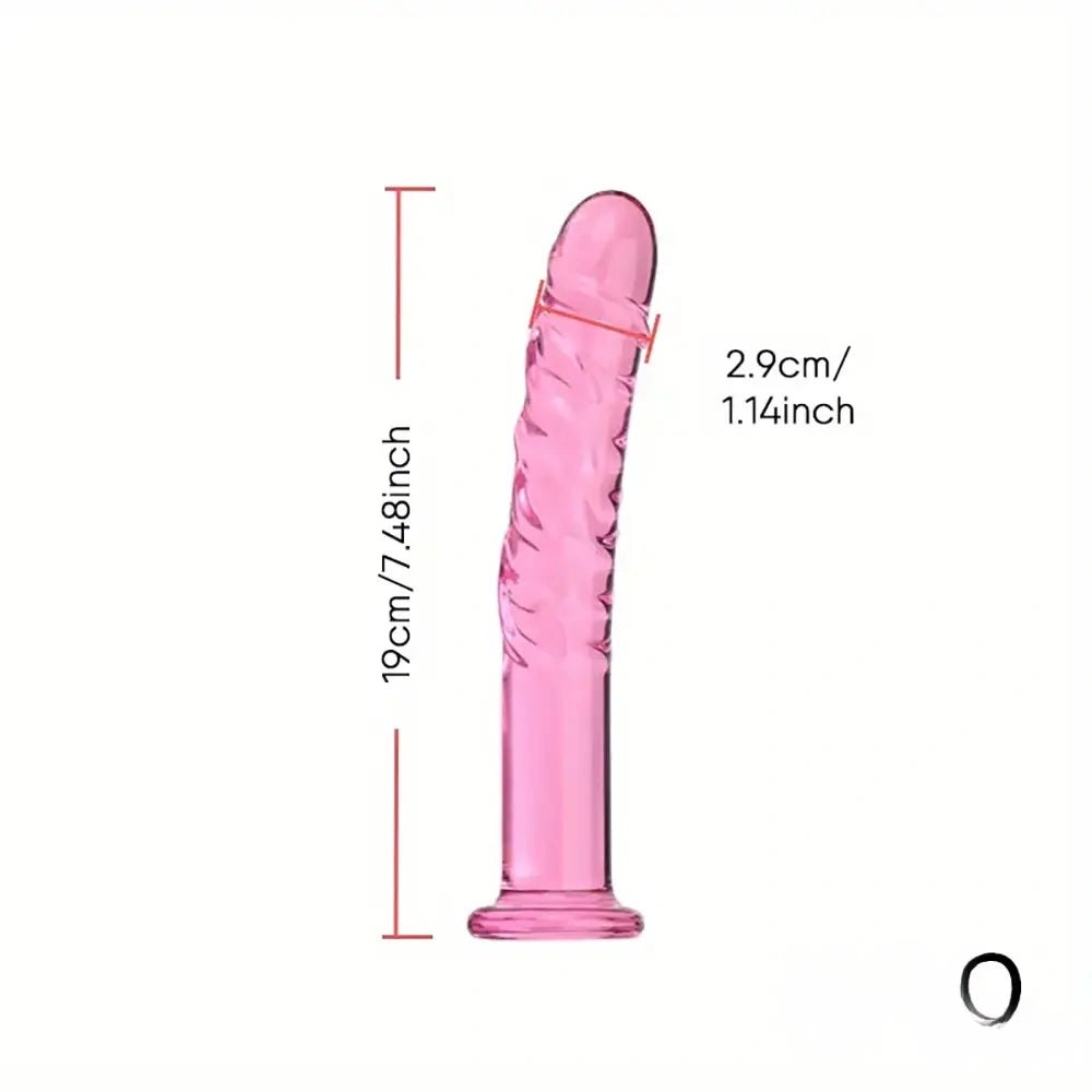 Pink glass crystal dildo, photo 12