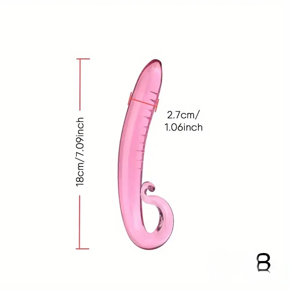 Pink glass crystal dildo, photo 13