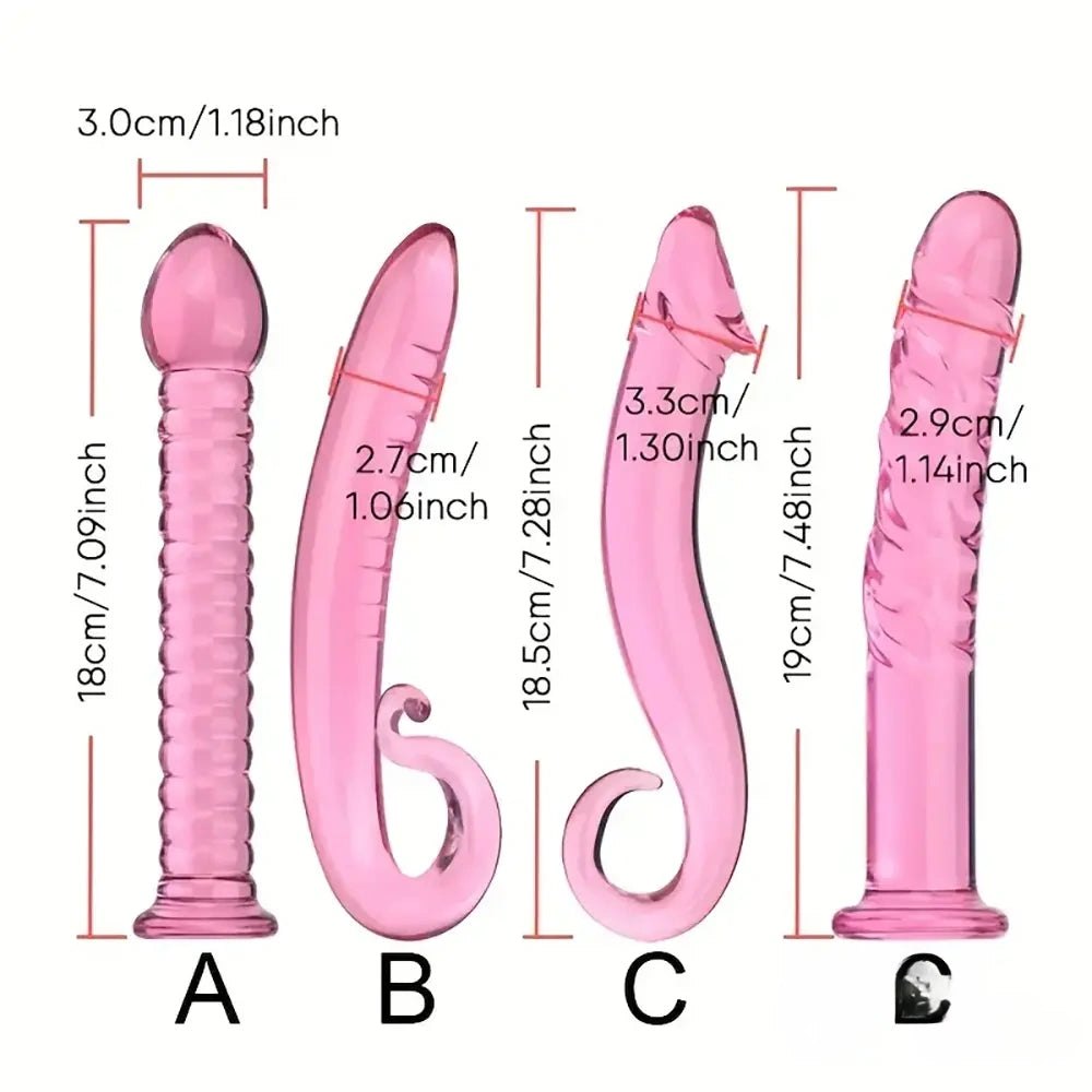 Pink glass crystal dildo, photo 14