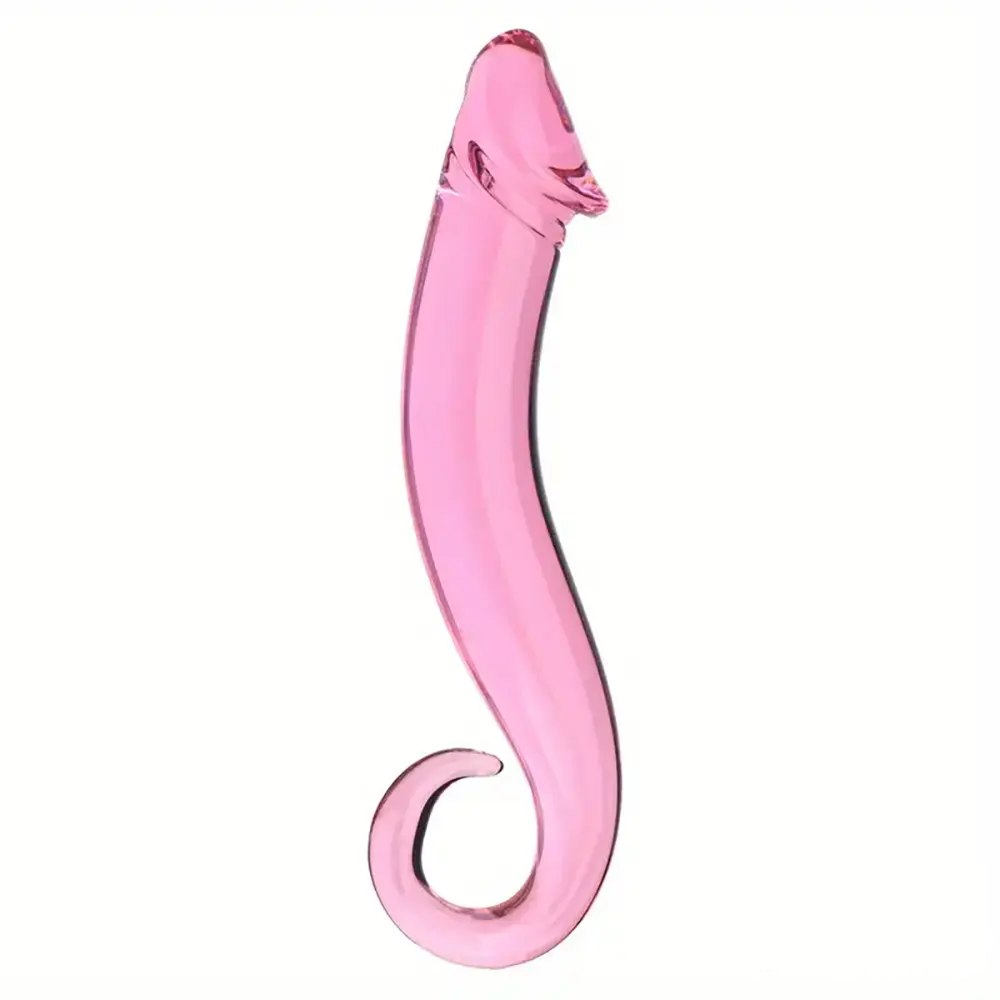 Pink glass crystal dildo, photo 5