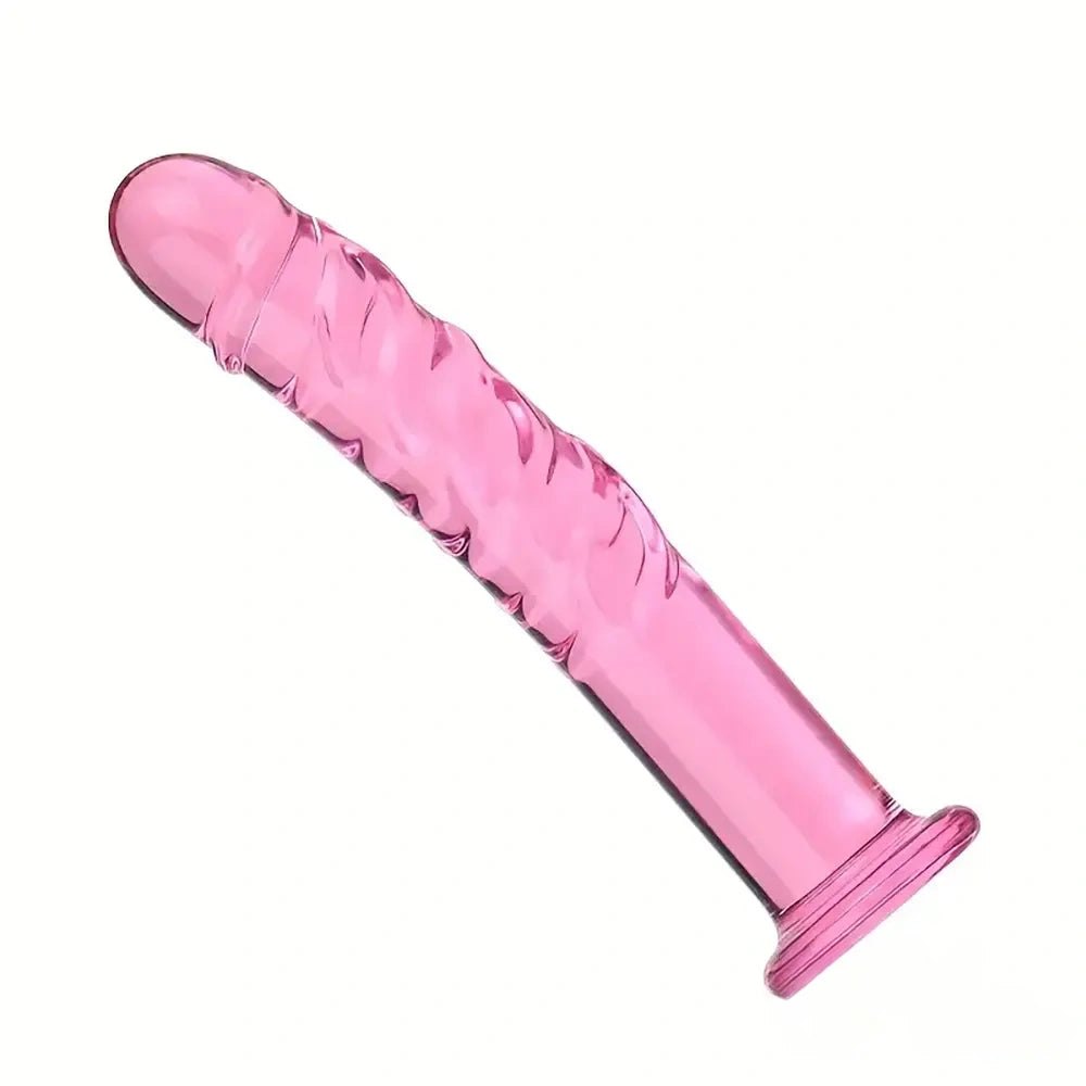 Pink glass crystal dildo, photo 6