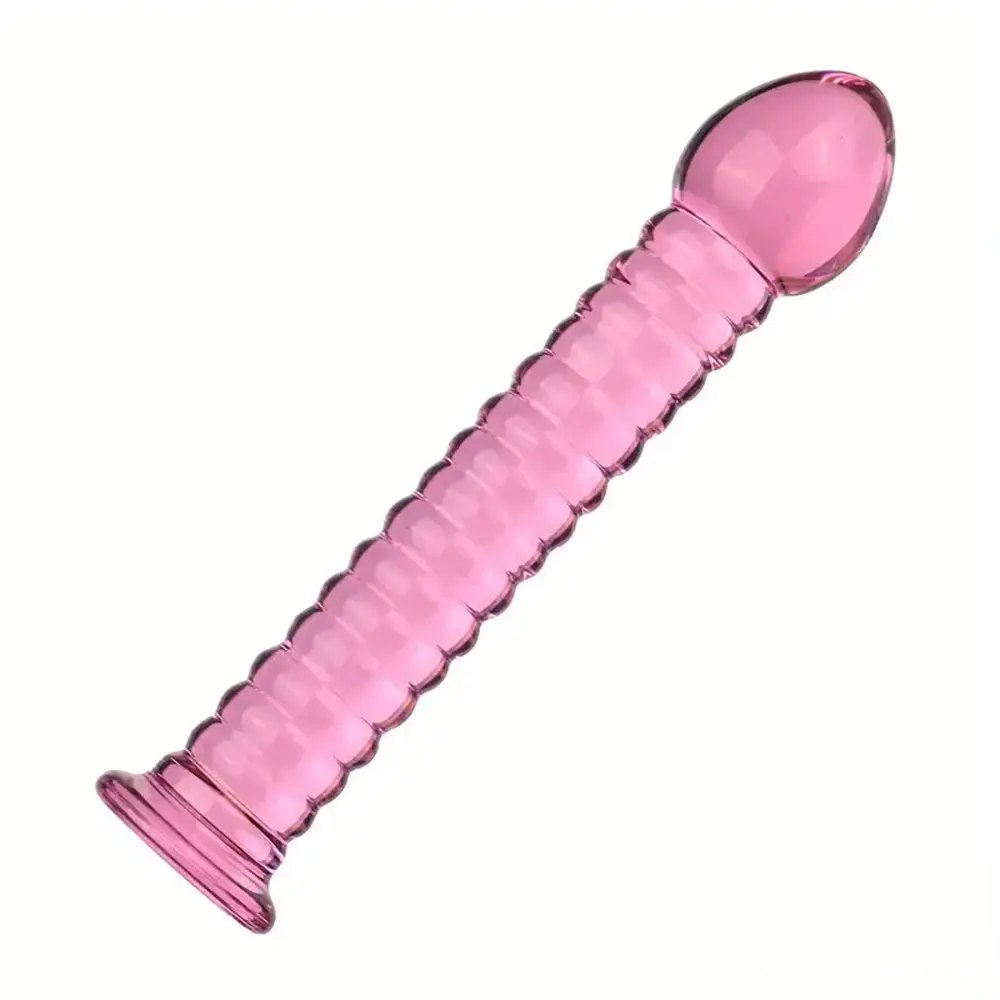 Pink glass crystal dildo, photo 8