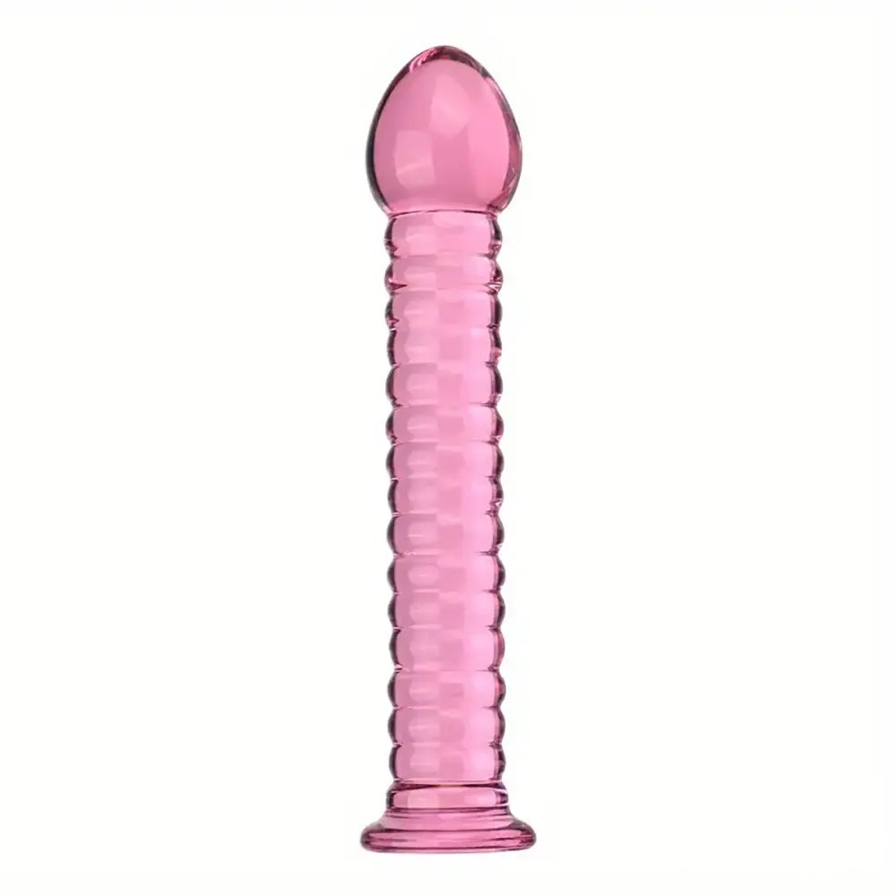 Pink glass crystal dildo, photo 9
