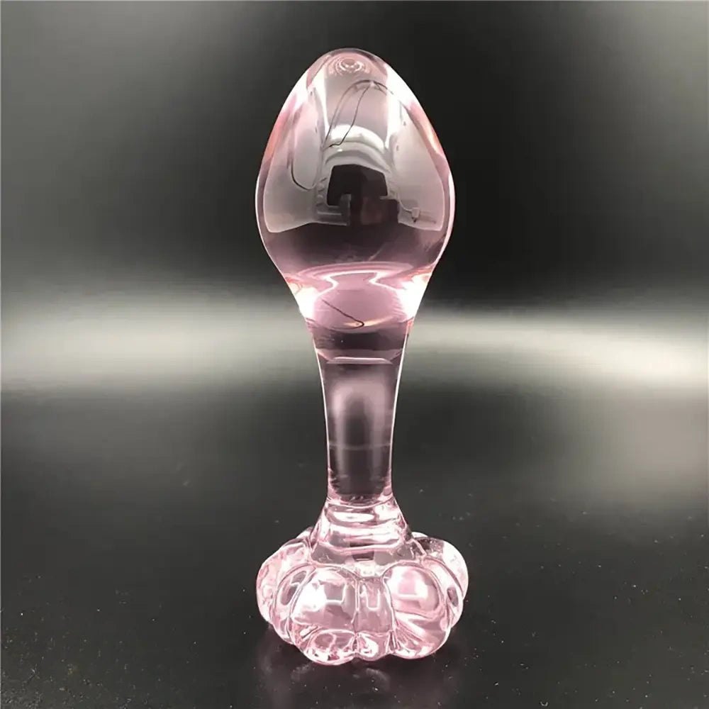 Pink glass flower base dildo, photo 11