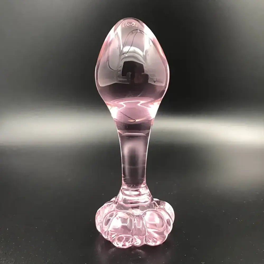Pink glass flower base dildo, photo 4
