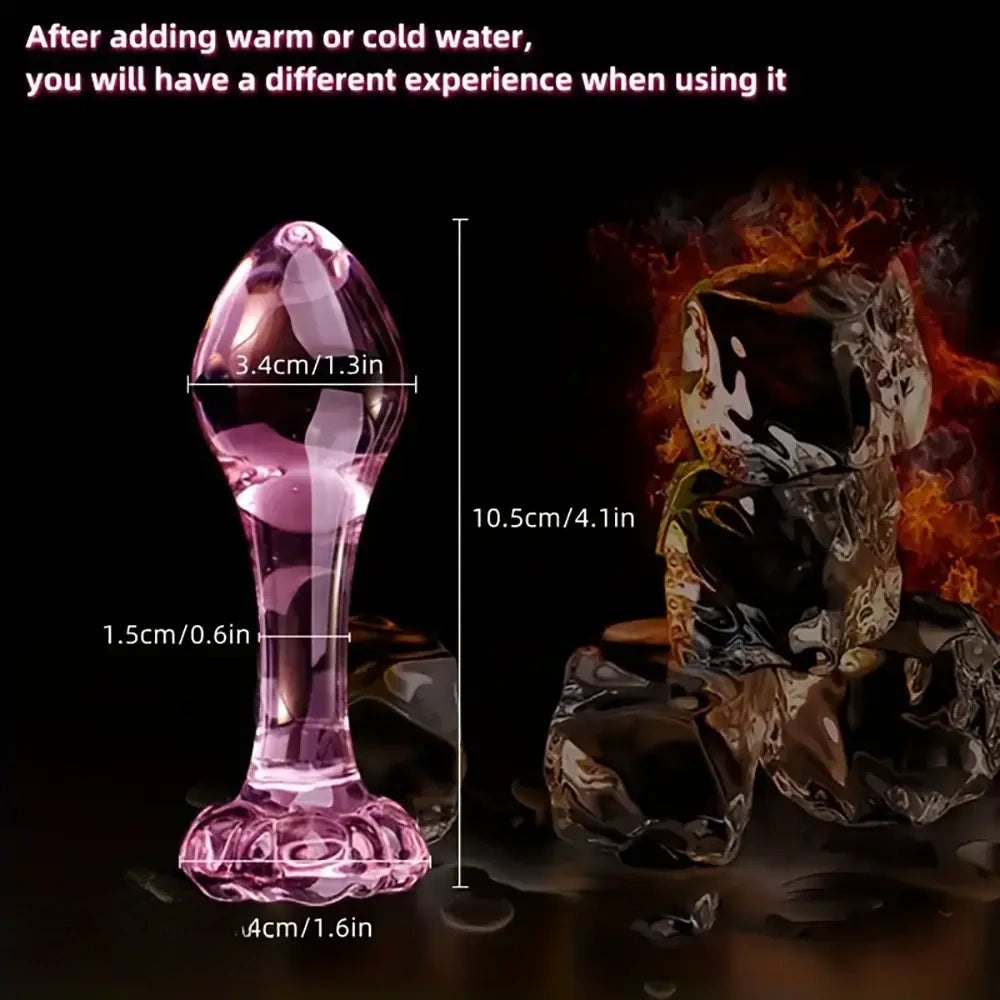 Pink glass flower base dildo, photo 6
