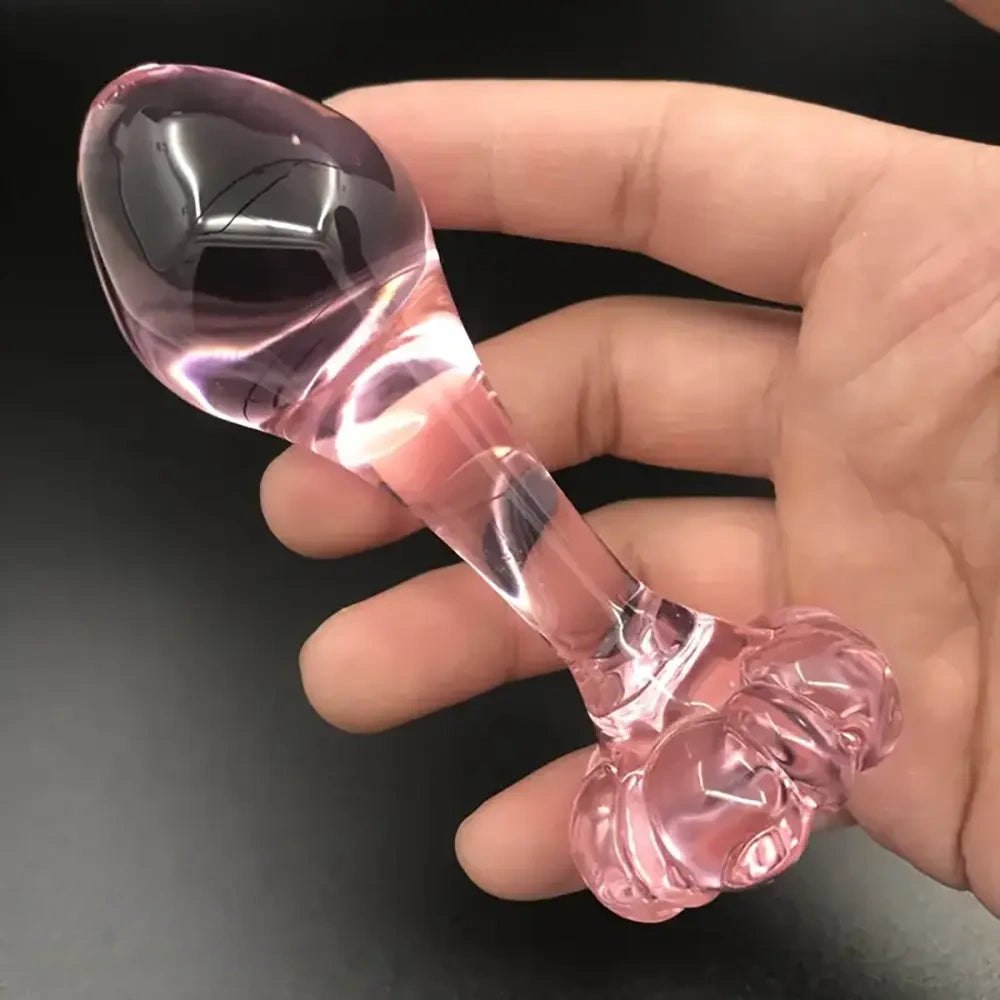 Pink glass flower base dildo, photo 7