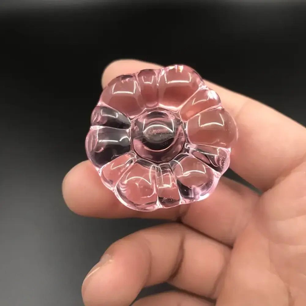 Pink glass flower base dildo, photo 8