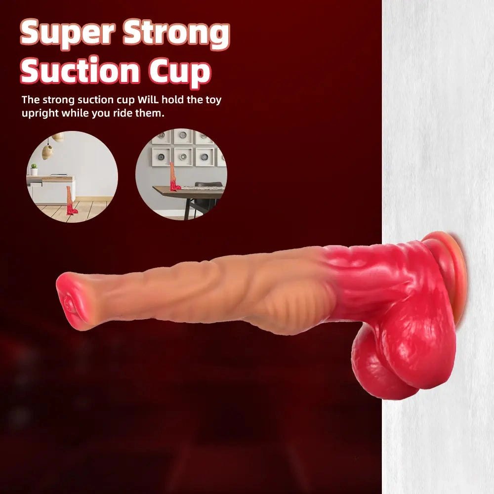 Pink gradient silicone horse dildo, photo 11