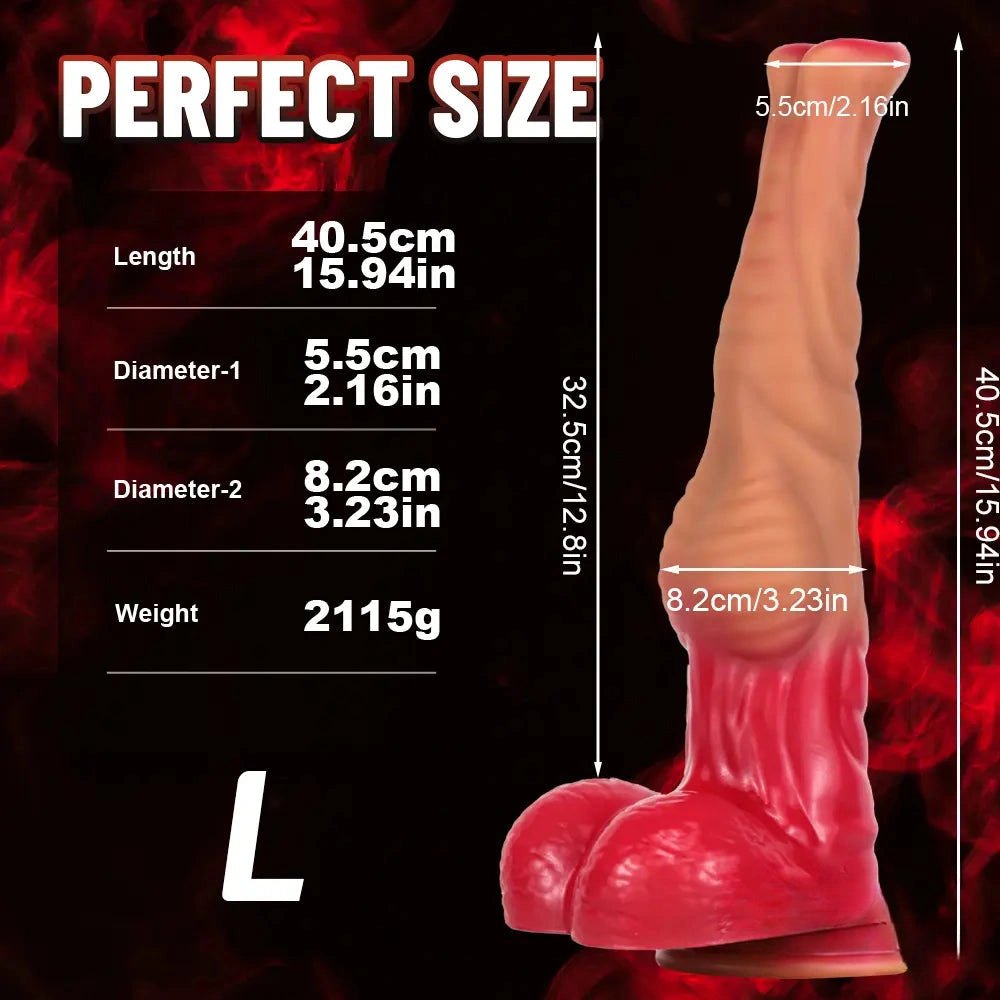 Pink gradient silicone horse dildo, photo 16