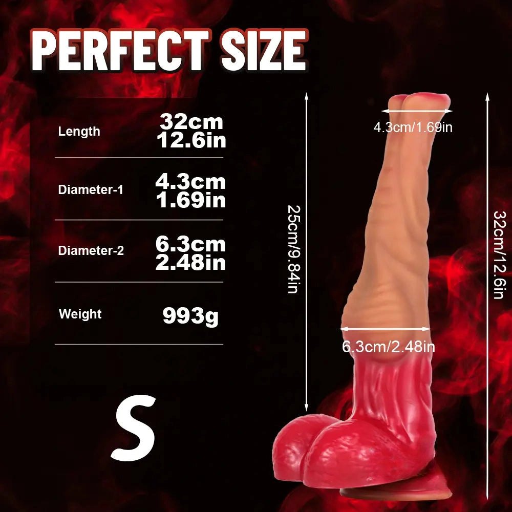 Pink gradient silicone horse dildo, photo 18