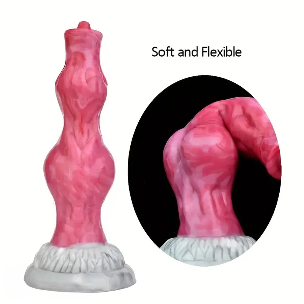 Knotted fantasy dildo with suction cup base, photo 1