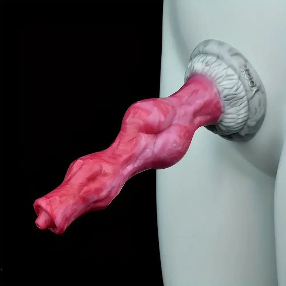 Knotted fantasy dildo with suction cup base, photo 2