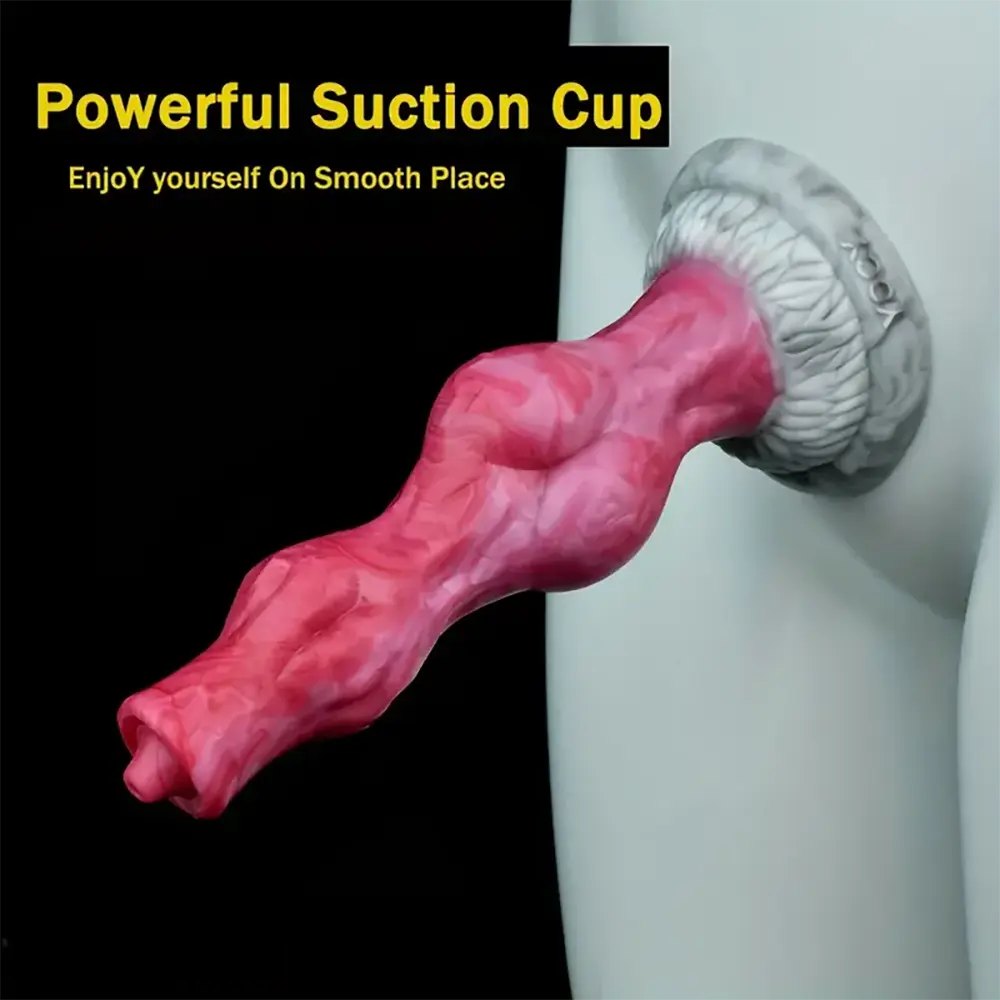 Knotted fantasy dildo with suction cup base, photo 7