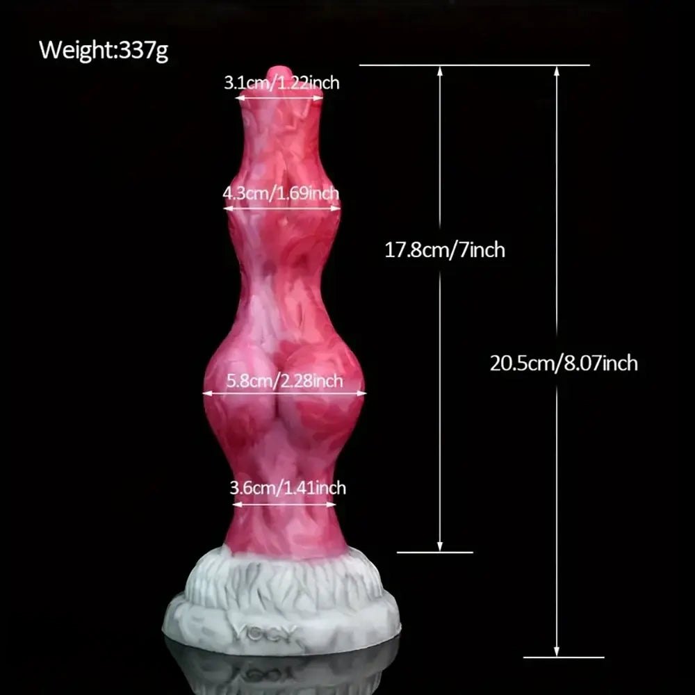 Knotted fantasy dildo with suction cup base, photo 8