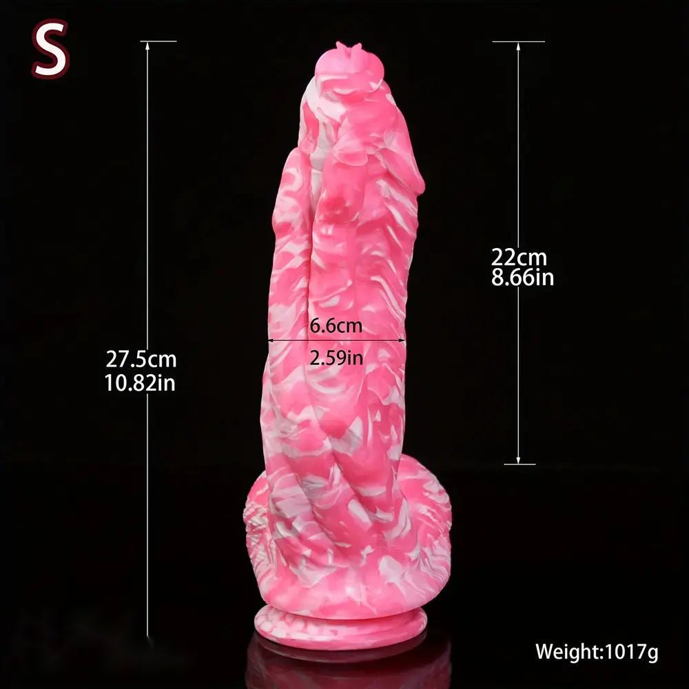 Pink and white marbled anal dildo, photo 4