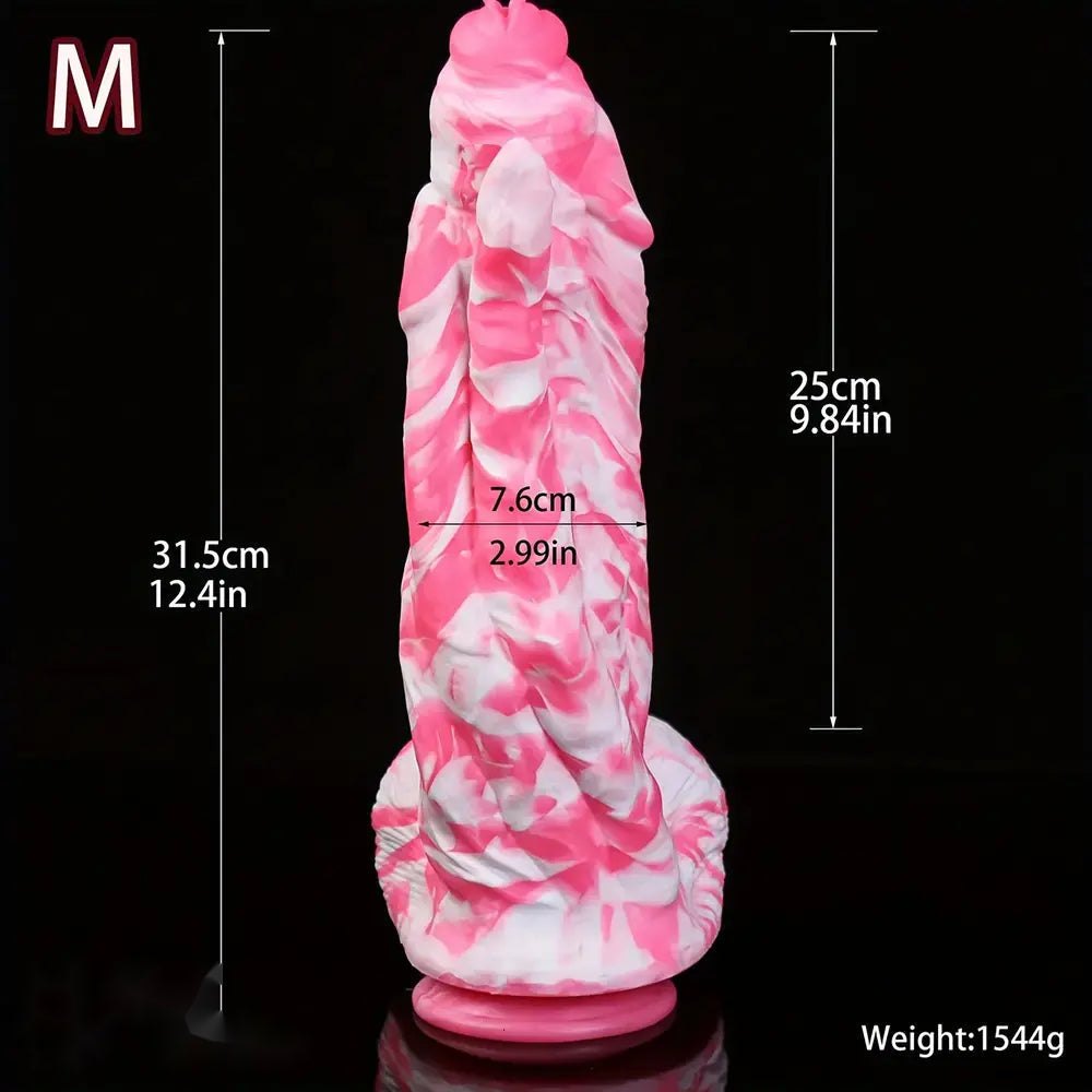 Pink and white marbled anal dildo, photo 8
