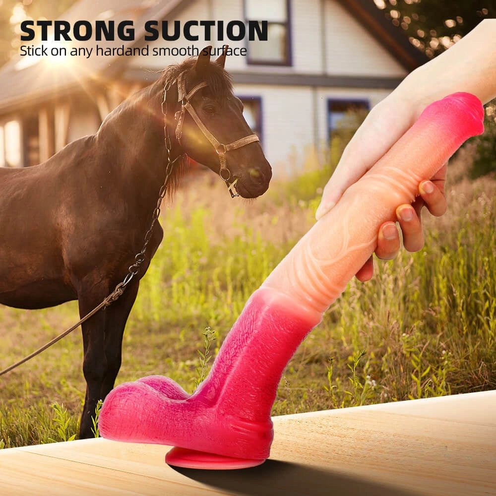 Pink ombre horse-style animal dildo, photo 2
