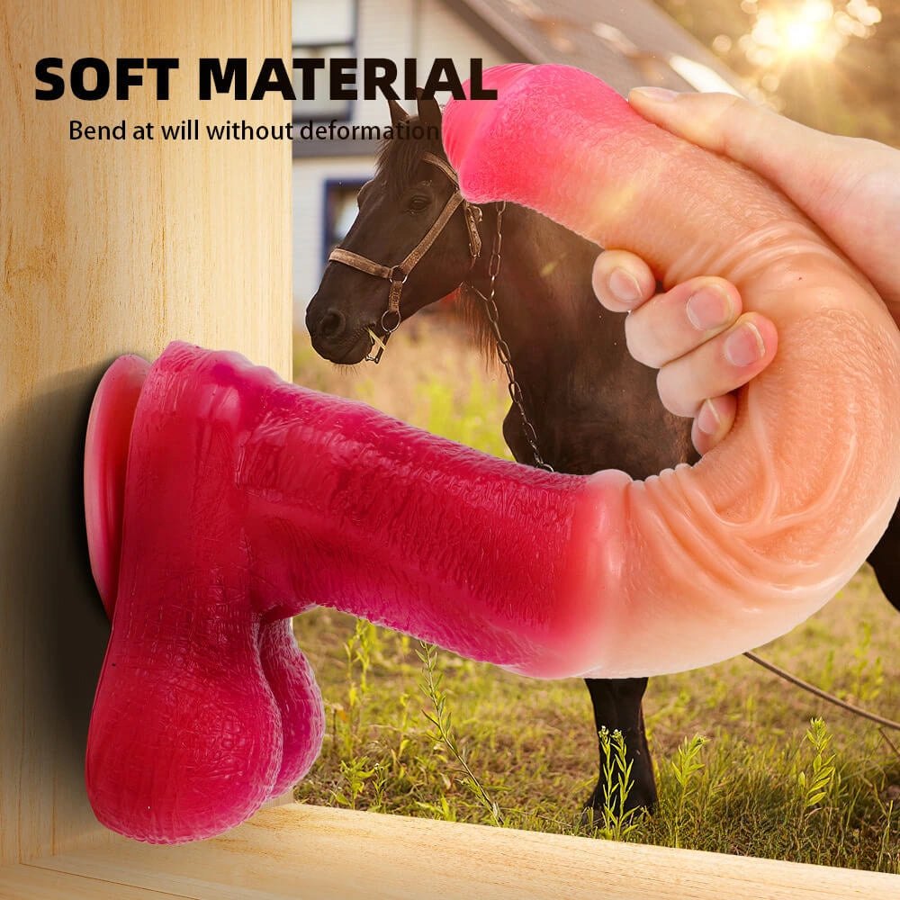 Pink ombre horse-style animal dildo, photo 5