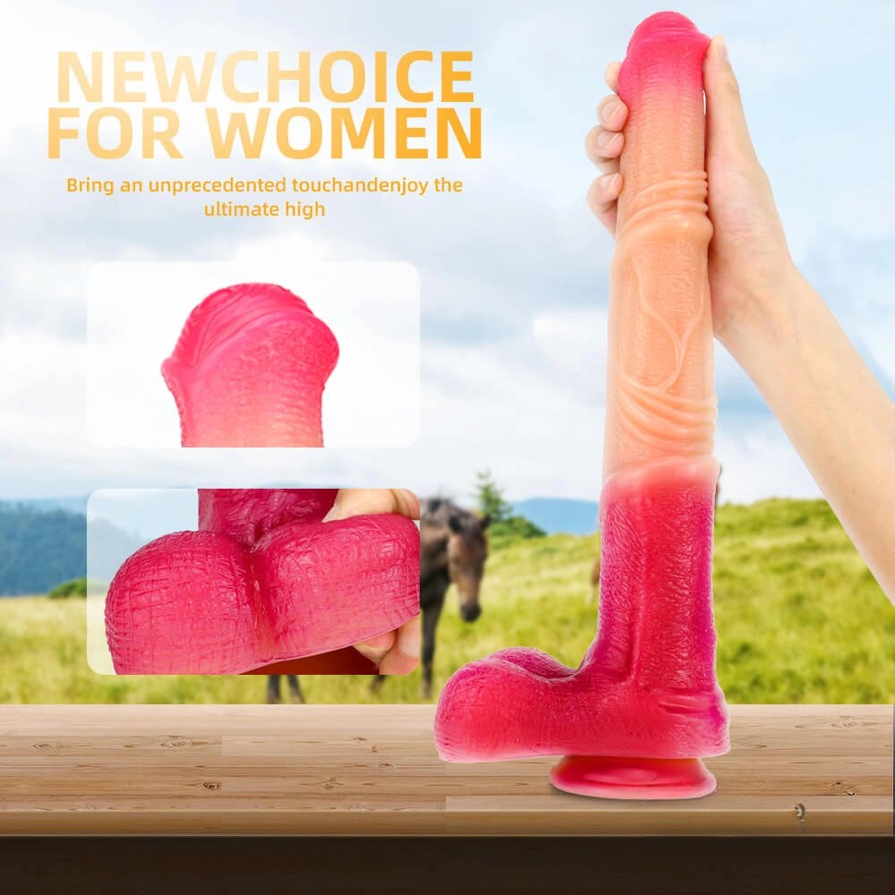 Pink ombre horse-style animal dildo, photo 6
