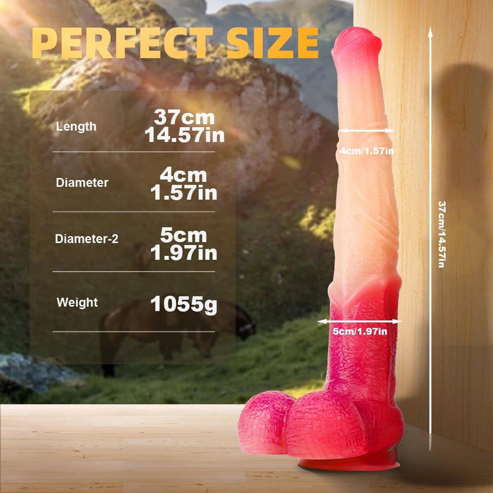 Pink ombre horse-style animal dildo, photo 7