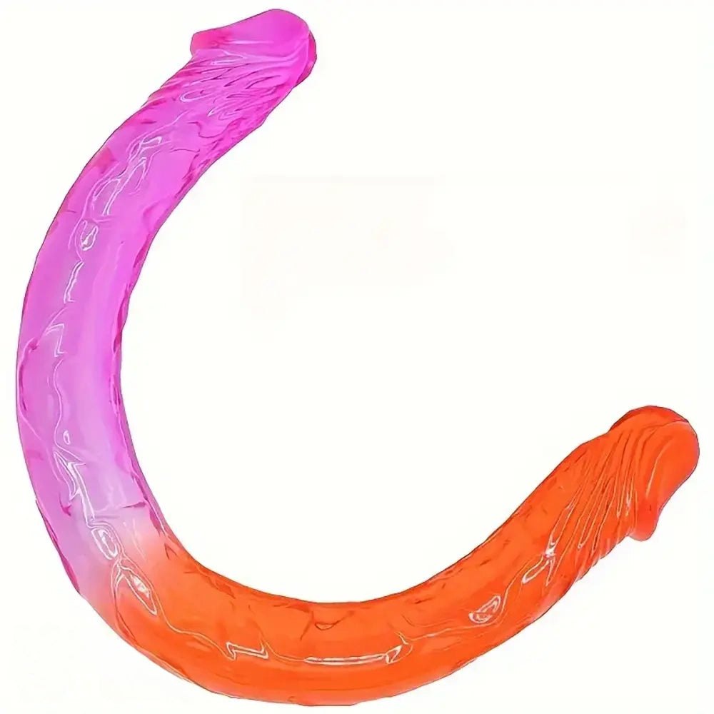 Pink and orange gradient double-ended dildo, photo 1