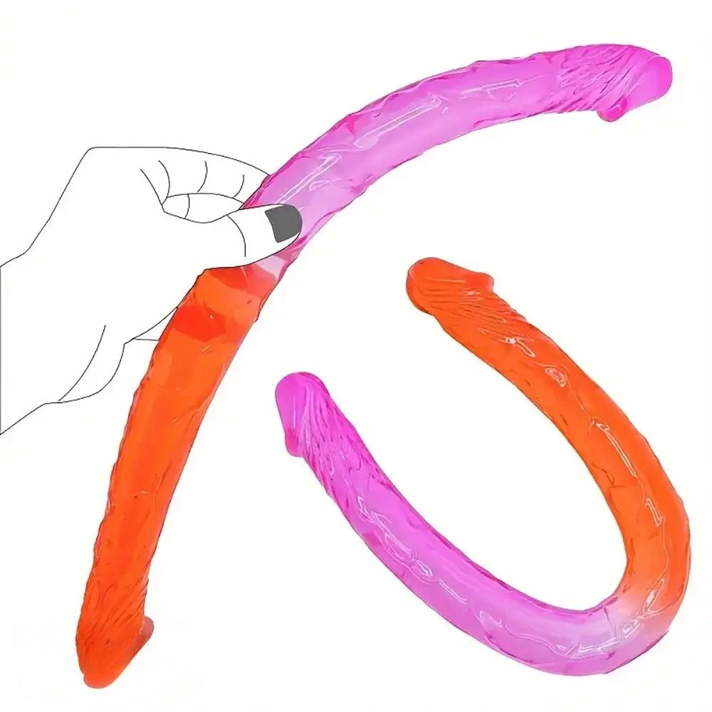 Pink and orange gradient double-ended dildo, photo 3