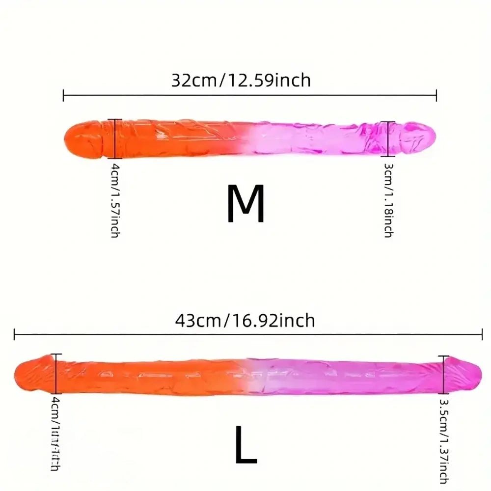 Pink and orange gradient double-ended dildo, photo 4