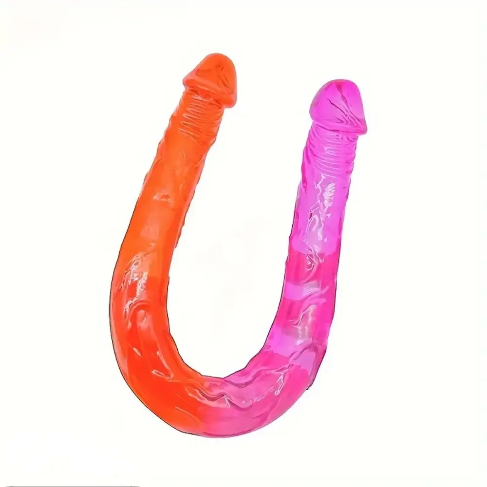 Pink and orange gradient double-ended dildo, photo 6