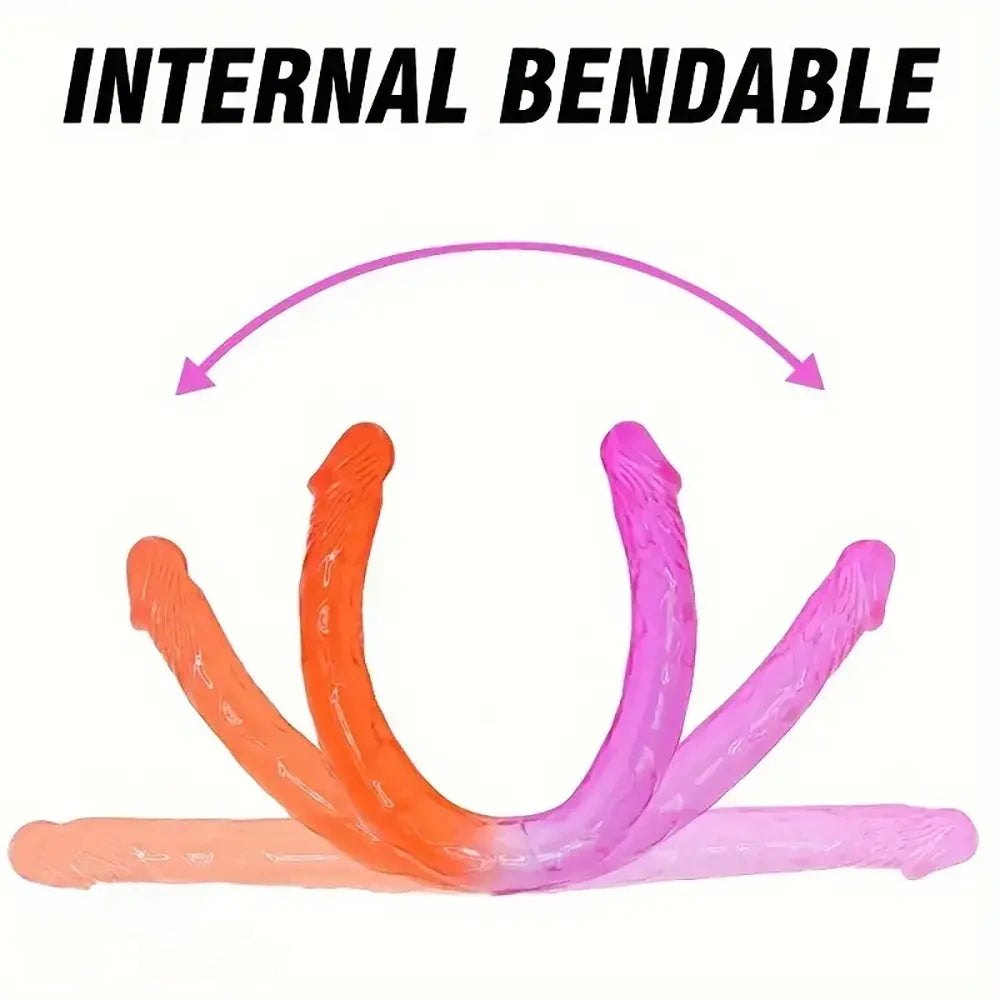Pink and orange gradient double-ended dildo, photo 7